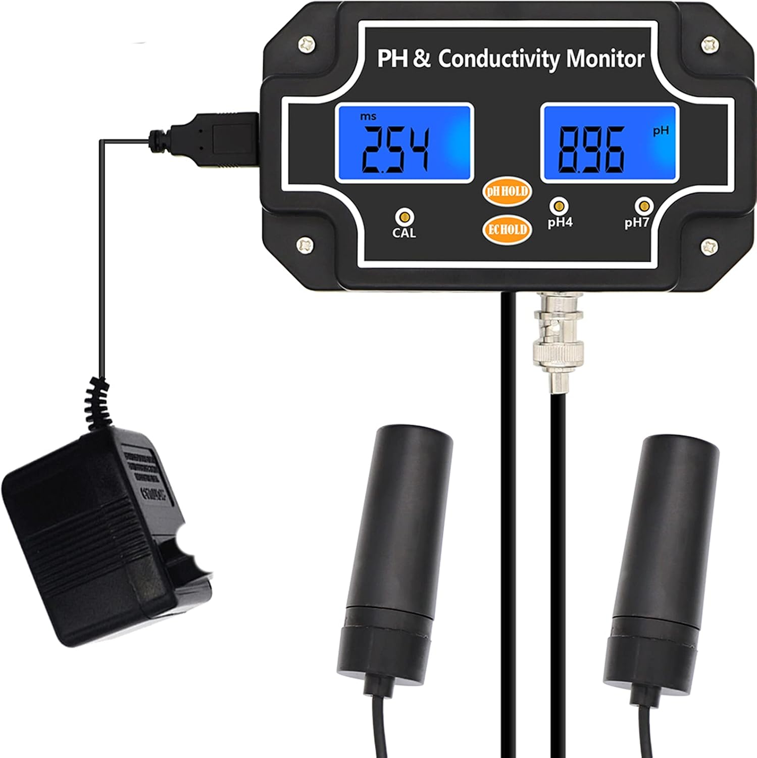 2 in 1 Digital PH EC Meter Water Quality Tester PH/EC Professional Waterproof Monitoring Double Display Tester