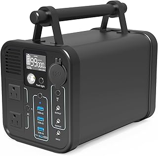 Portable Power Station,PAFISH 567WH Solar Powered Generator 600W Pure Sine 110V AC Outlet, PD 100W Fast Charging Lithium Q...