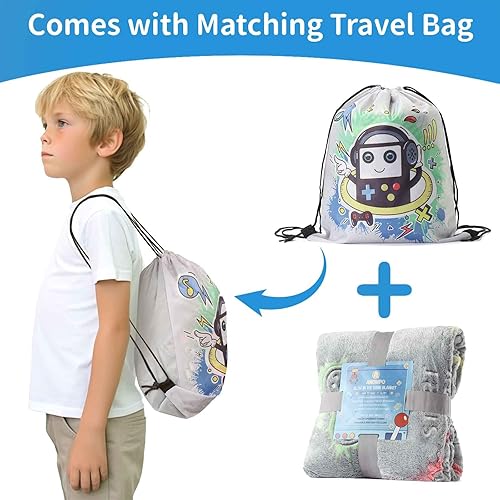Miniatura 7 de Manta que brilla en la oscuridad, regalos de controlador de juego para niños, manta suave para niños de 3, 4, 5, 6, 7, 8, 9, 10, 11, 12 años,
