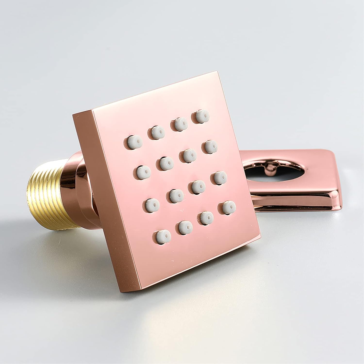 Shower Body Spray Massage Jet Rose Gold Body Spray Jet Brass Adjustable Shower Side Jets Square Shower Head Sprayer Wall Mount Bathroom Shower Accessories, 50x50mm,2 Pack