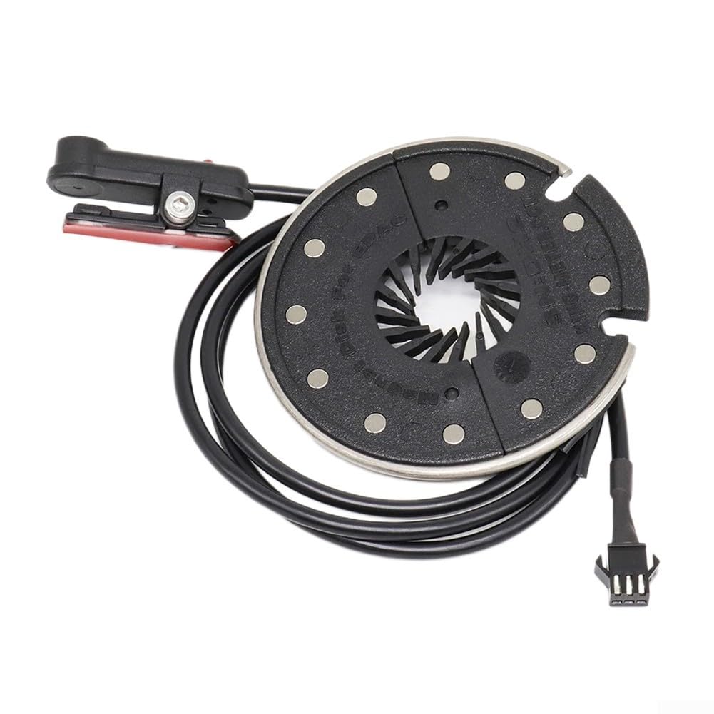 Hasaller Electric Bike Pedal Assist Sensors 12 Magnets PAS Sensor Mountain Bike Lithium Battery Assist Speed Sensor with 3 Pin Connector 90cm Cable for E-Bike Controller