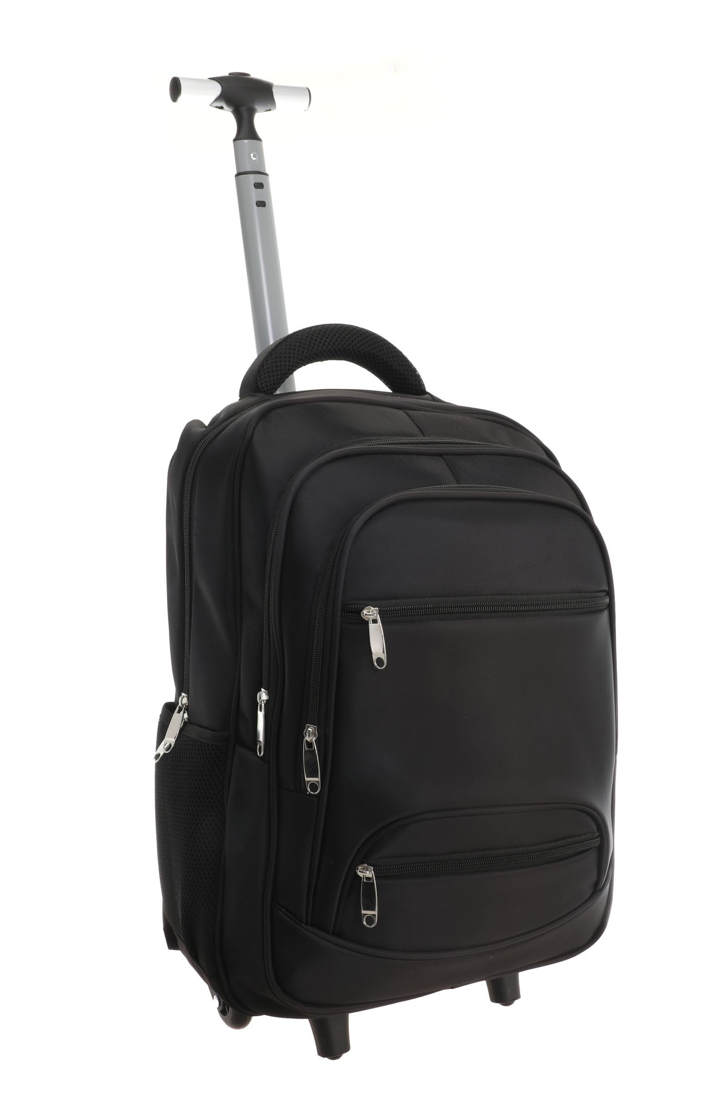 RHP Mochila de viaje con ruedas, color negro, 50 x 35 x 20 cm, 1,78 kg, compartimento para portátil de 17 pulgadas, 4 compartimentos adicionales, 2 bolsillos laterales, equipaje de mano para negocios