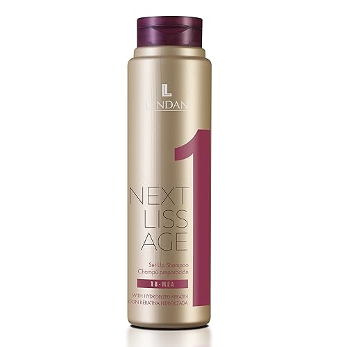 Lendan - Champú sin sulfato ni parabenos - Next Liss Age 0.0-10.1 fl oz - Paquete de mantenimiento paso 1 - Champú de proceso de pre-alisado - con