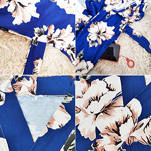 Image of SUFEINI Maternity Robe and Matching Baby Swaddle Blanket Set, Mommy Robe with Receiving Blanket Girls Boys Sleepwear