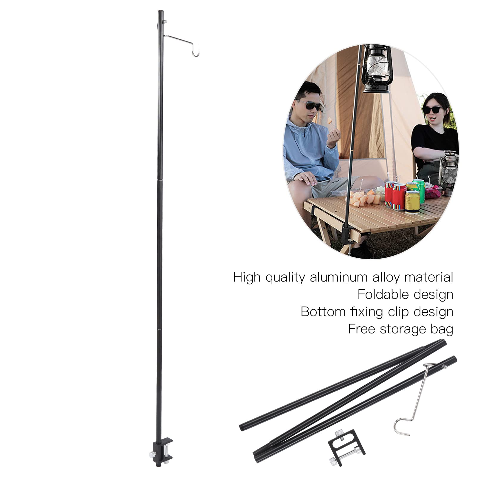 Mât de Lampe de Camping Pliant Portable et Léger en Aluminium Durable Support de Lampe Légère pour Pique-Nique Randonnée Backpacking Pêche Jardin BBQ Mât de Lampe de Camping Pliant Portable et Léger en Aluminium Durable Support de Lampe Légère pour Pique-Nique Randonnée Backpacking Pêche Jardin BBQ