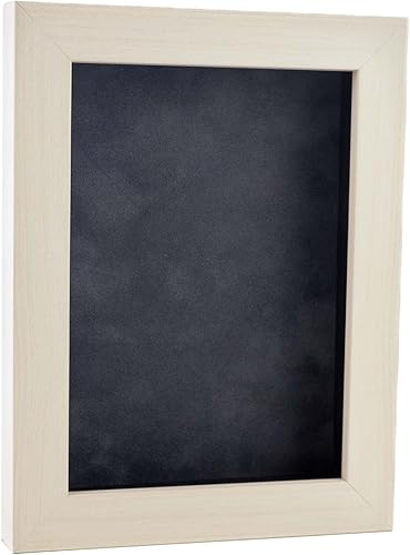Marco de caja de sombra de 18 x 22 pulgadas, madera lavada blanca, con una profundidad de visualización de 34 pulgadas Incluye un tablero trasero