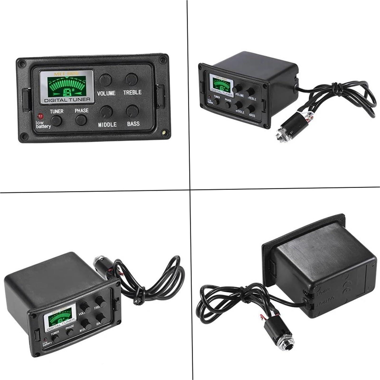 Przetwornik Do Gitary Gitara Akustyczna 3-pasmowy Korektor Dźwięku Wzmacniacz Głośności Przedwzmacniacz Przetwornik Piezoelektryczny Tuner Funkcja Fazy Wyświetlacz LCD