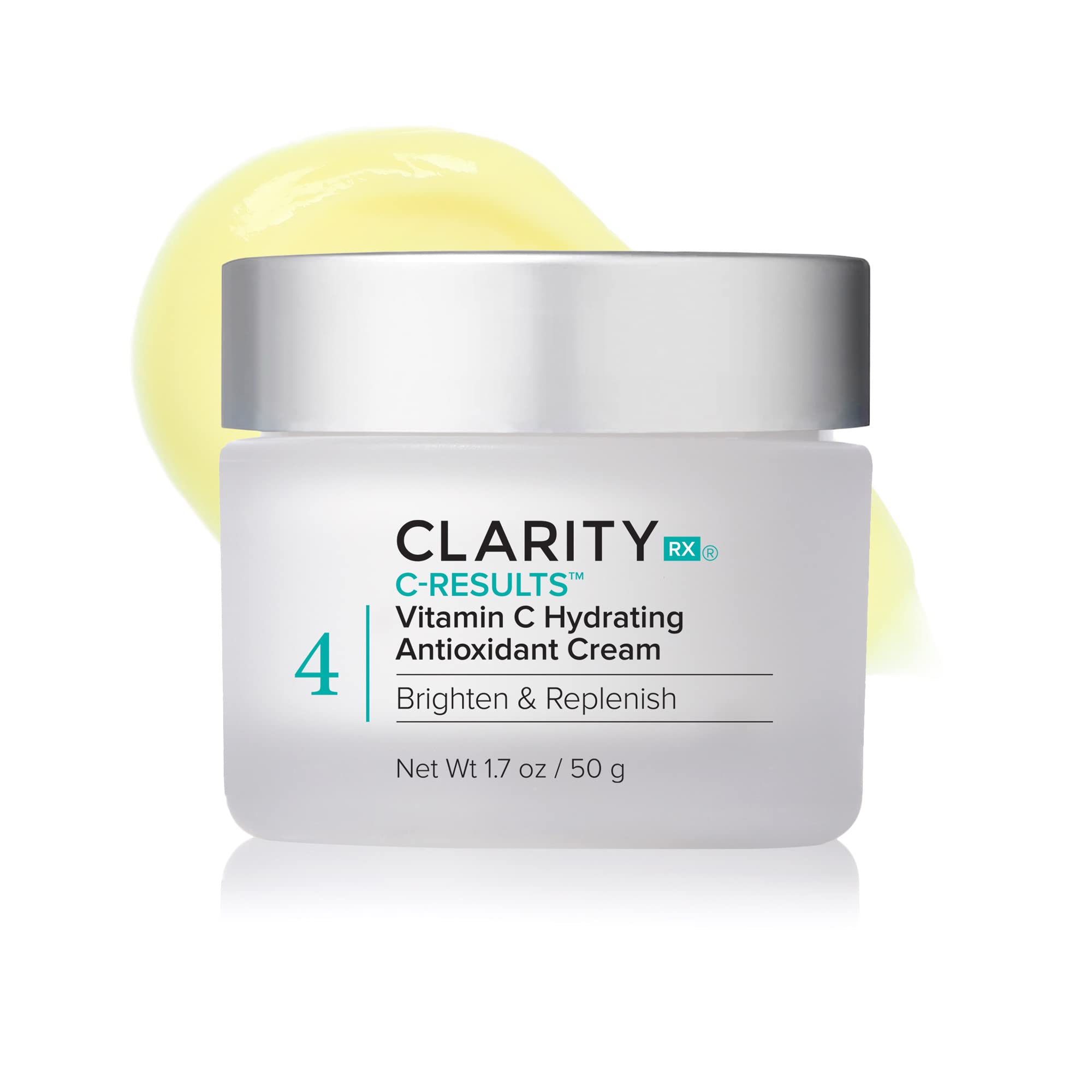 ClarityRx C-Results Vitamin C Hydrating Antioxidant Face Cream, Natural Plant-Based Anti-Aging Facial Moisturizer for Brighter Skin