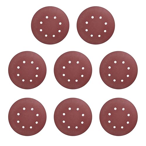 10 discos de lijado redondos de grano 120 de 7 pulgadas, 8 agujeros, papel de lija de óxido de aluminio para lijadora orbital aleatoria y lijadora