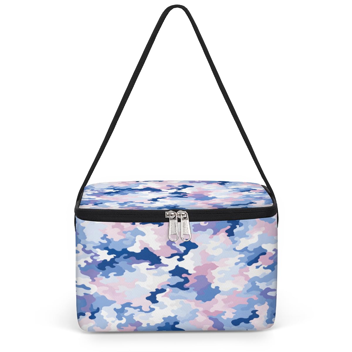 GzLeyigou Light Fashion Camo Lunch Bags for Women Men 9 Cans, Hot & Cold Food Delivery Bag Insulated Grocery Bag Insulated Lunch Box Camouflage Cooler Bag for Office Work Picnic Beach