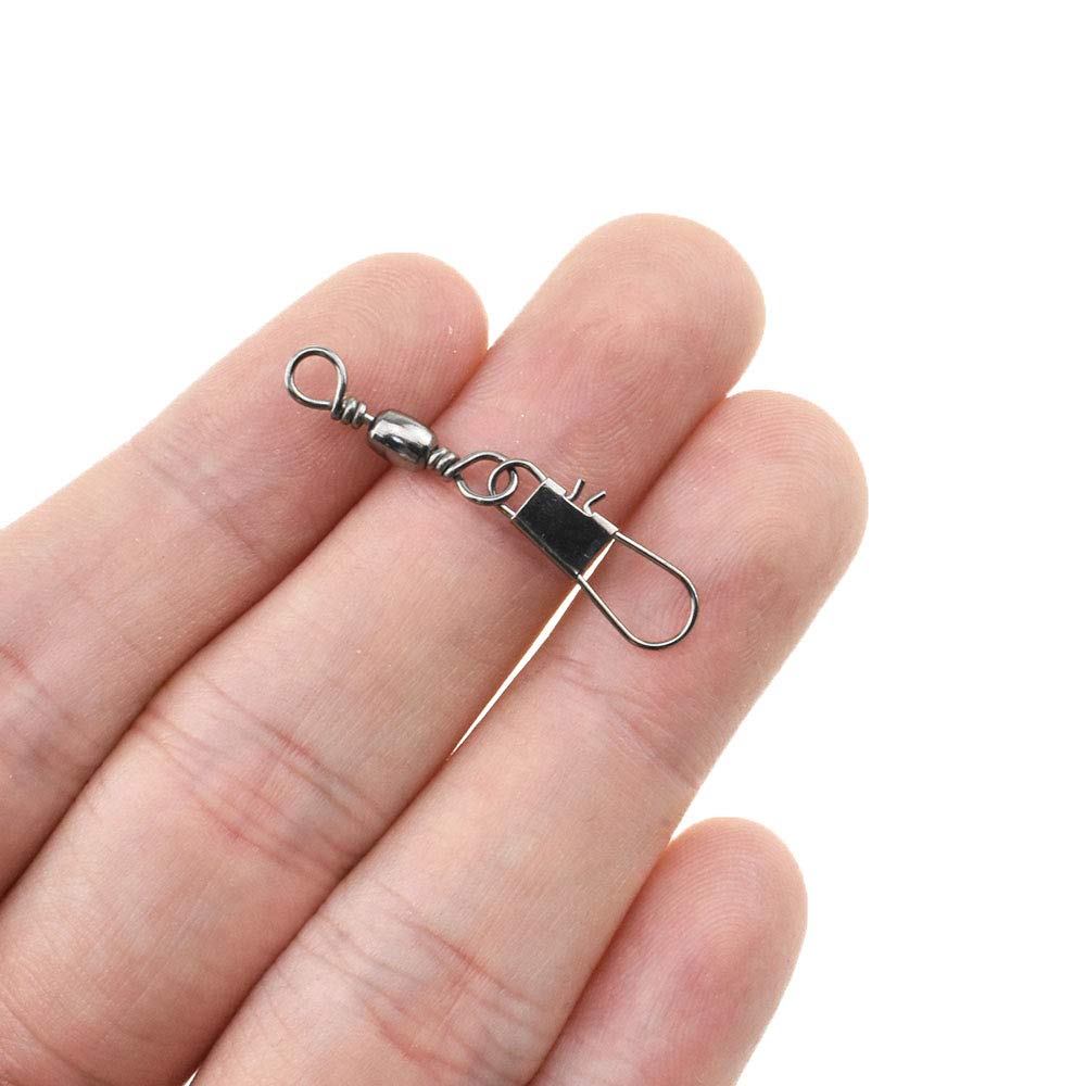 HAO PROFishing Rolling Snap Swivels Barrel Column Bearing with Solid Welding Spin Freely No Twist Rust for Saltwater Wash Oil with Pin Stainless Steel