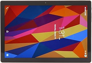 GLOGLOW Office Tablet, Gold Tablet HD IPS Display Dual SIM Dual Standby 100‑240V 6GB RAM 128GB ROM Read (UK Plug)