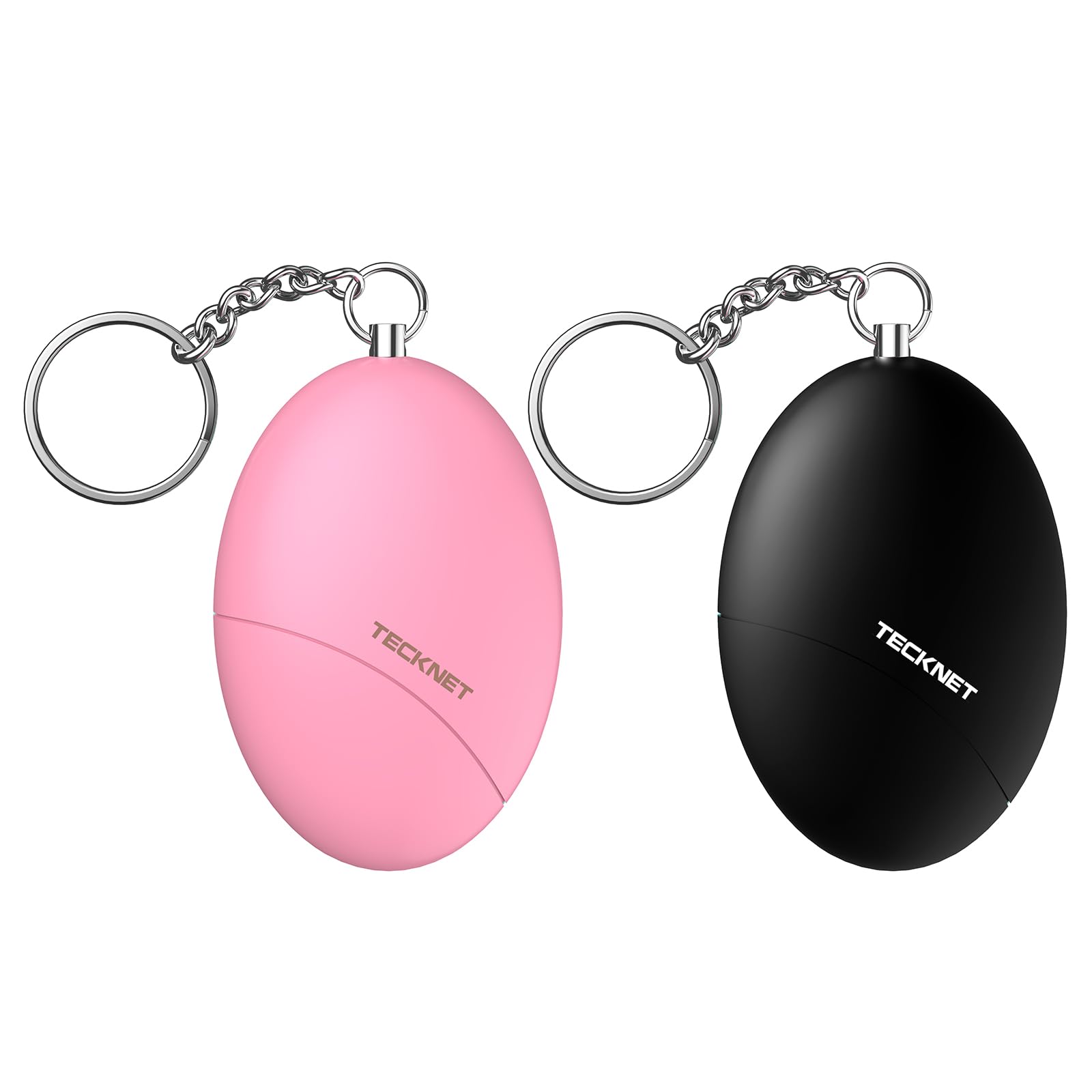 Tecknet Women's Black; Pink Personal Alarms For 2 Pack 140Db Loud Sound Security Alarms, Small Alarm Keychain & Keyring, Emergency Security Safe Protection Devices For Girls Kids Elderly