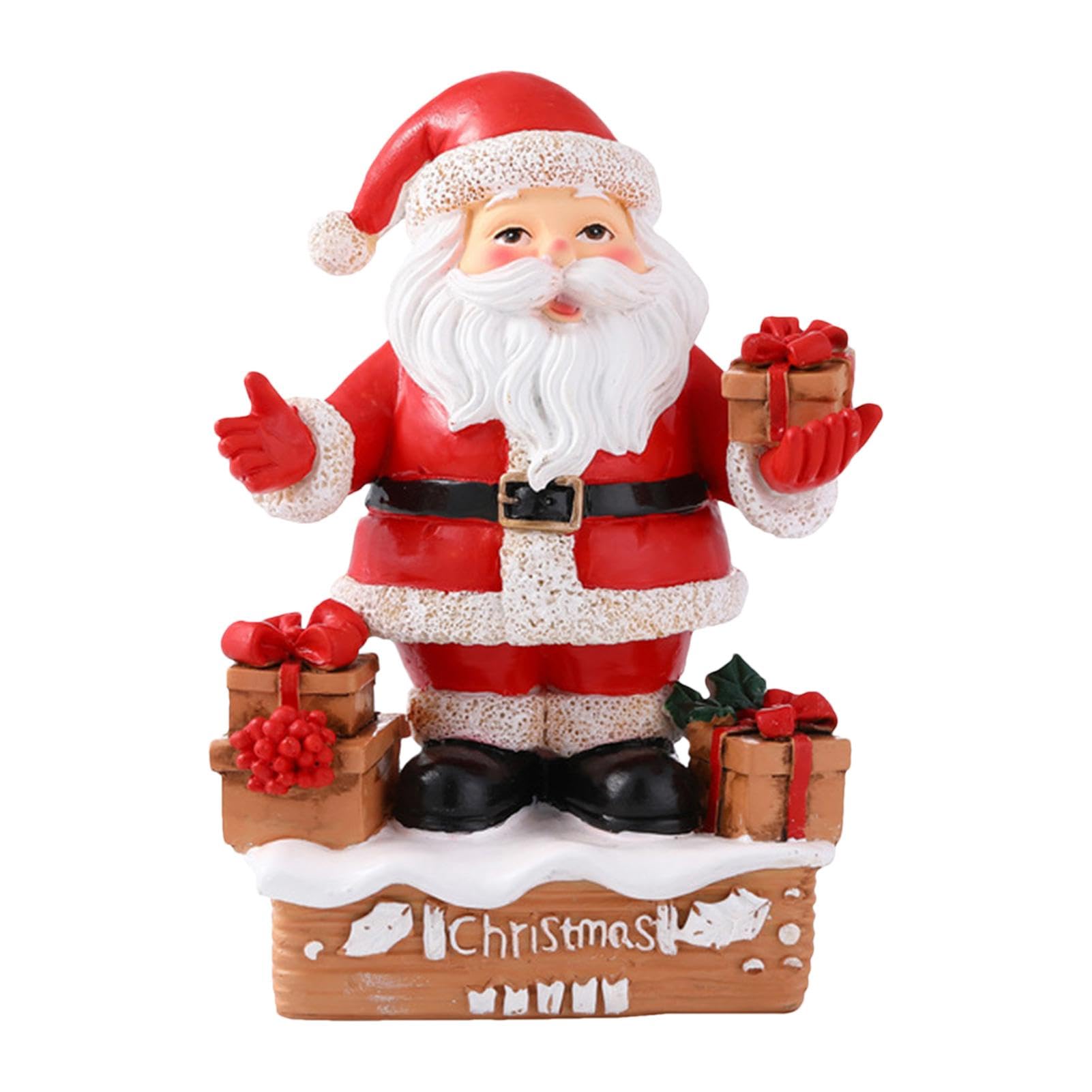 Figura de Navidad de Papá Noel, estatua de resina de Papá Noel, suministros de jardín, manualidades, decoración de boda, bonitos adornos de mesa, decoración de Navidad para balcón y jardín