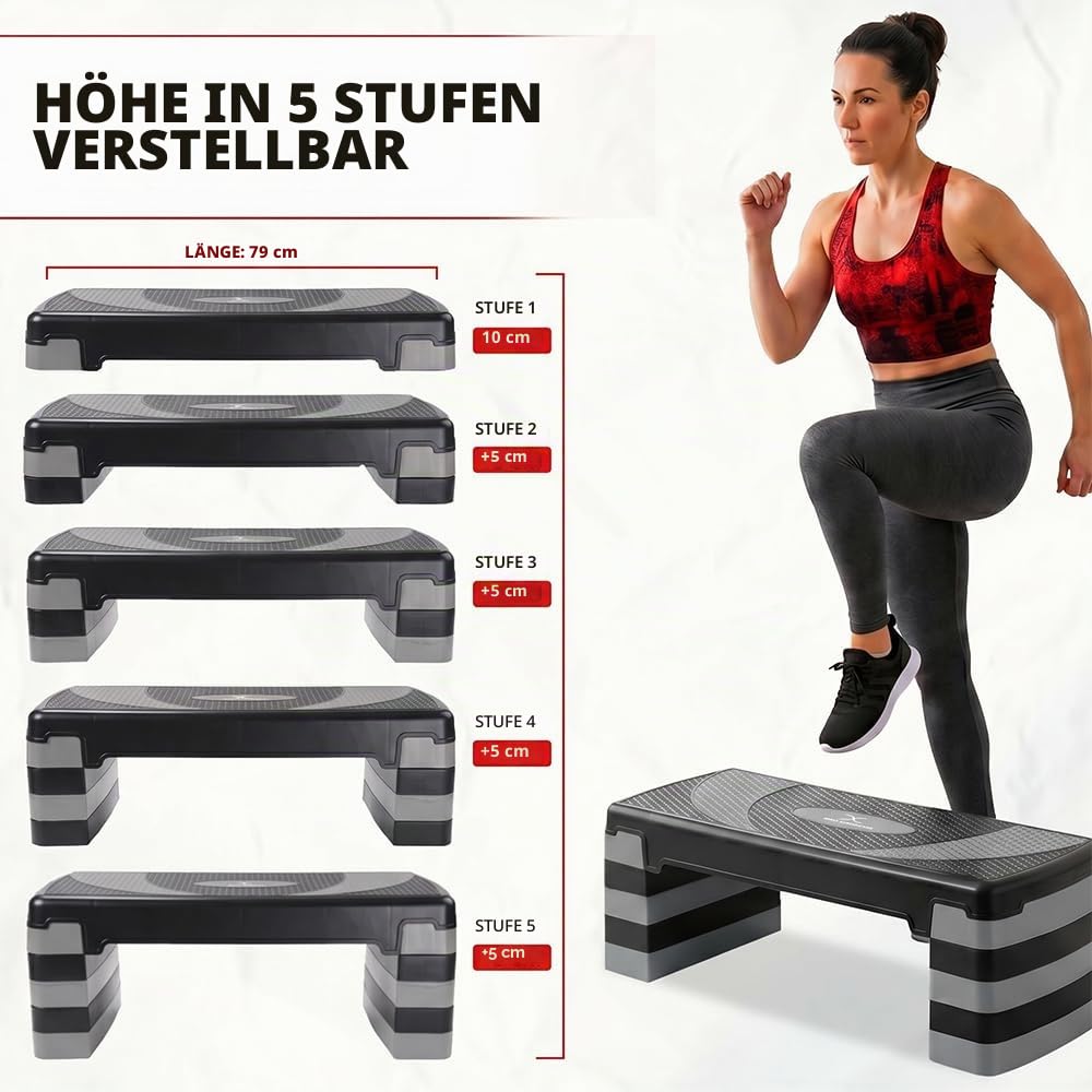 MAXSTRENGTH Aerobic Stepper Cardio Fitness Schritt board-3 Ebenen Home Fitness Block