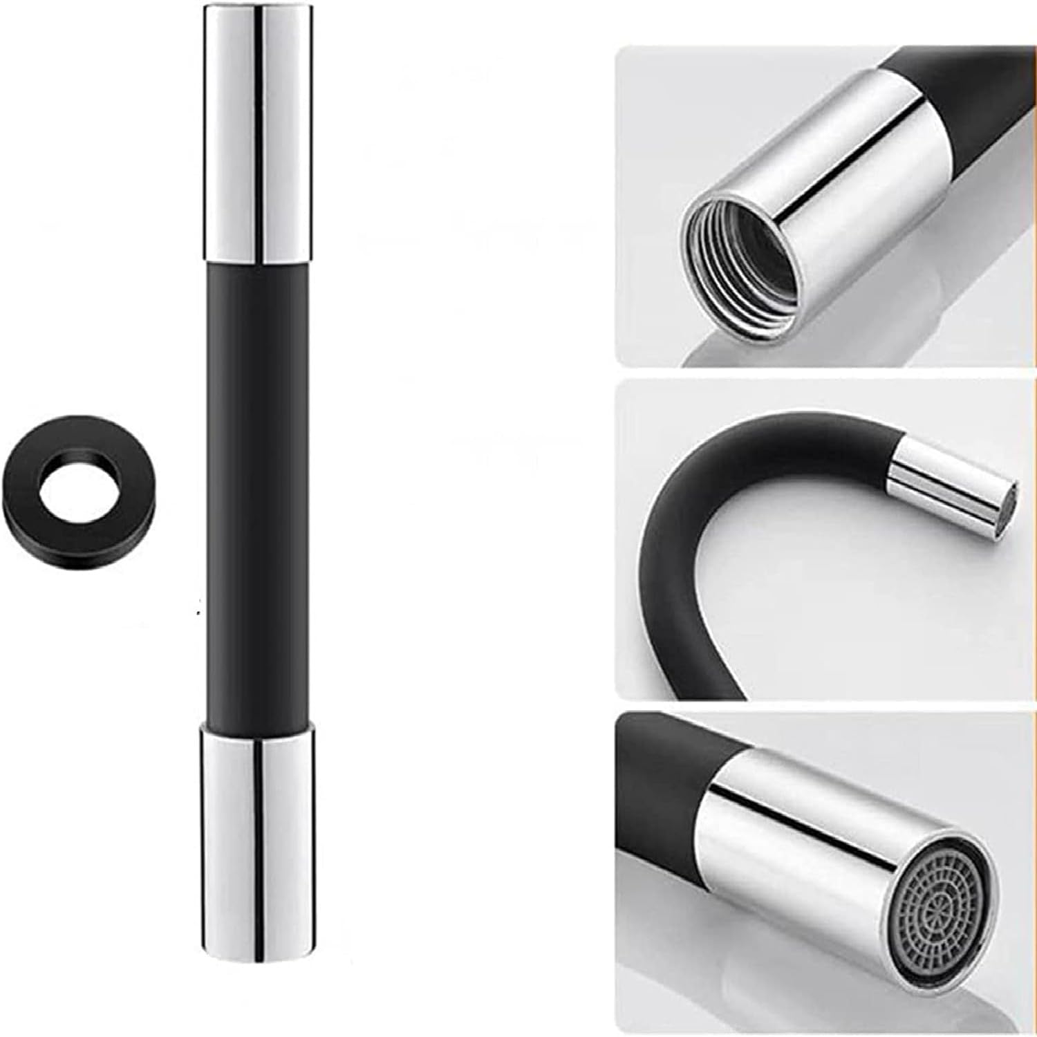 KRIVETY Universal Foaming Extension Tube,360°Free Bending Faucet Lengthening Extender,Universal Foaming Extension Tube with Connector,Flexible Sink Extender (BLACK, 50 CM) (B0CRF829JY) Amazon Price History, Amazon Price Tracker