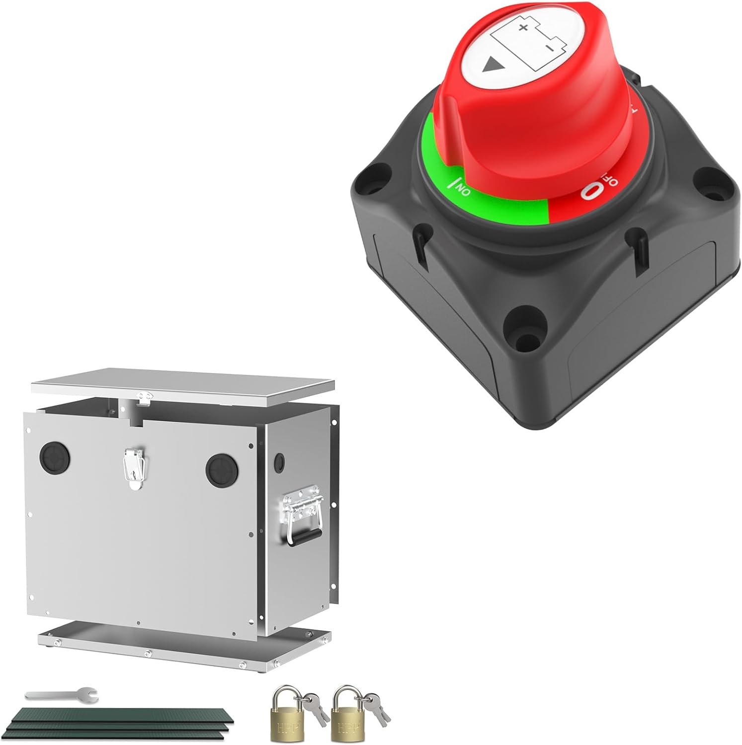 Bundle of Stainless Steel Battery Box & 12V Kill Swich