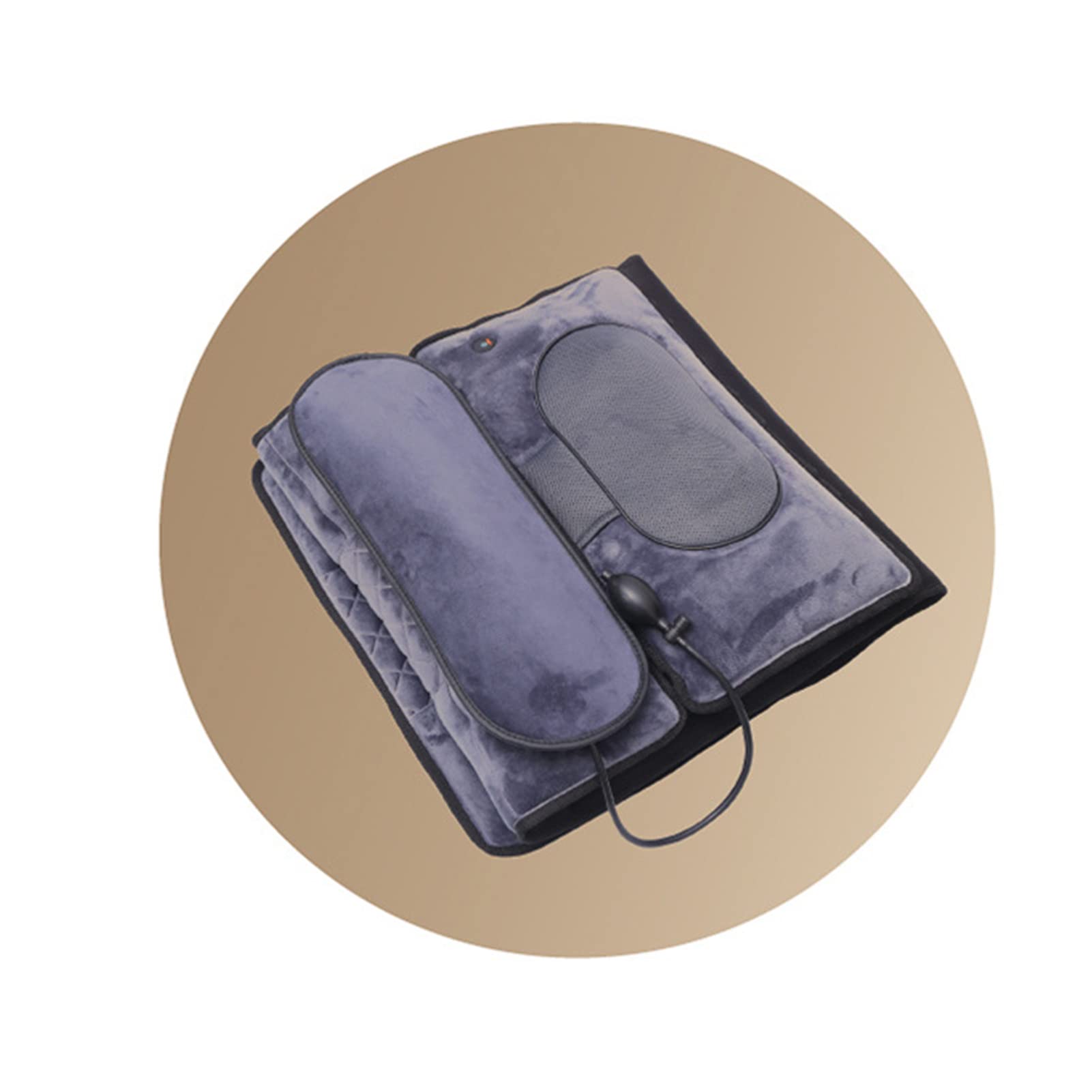 Esterilla de Masaje Corporal con Calor - Masajeador Shiatsu para Cuello y Espalda, colchón de Masaje eléctrico con tracción en la Cintura y Bolsa de Aire calefactable, 9 Modos de Masaje y vibración,