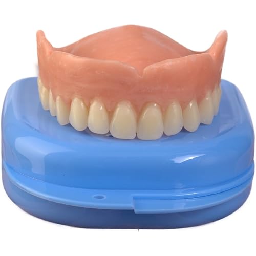 Temporary Immediate Upper Denture False Teeth for Quick Replacement - Easy to Use Dentures for Women/Men with Natural Smile in Minutes/Medium-Large