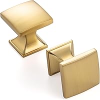 Vista 19 de Paquete de 10 manijas de 1 pulgada, cuadradas cromadas pulidas para gabinetes, pomos cromados para cajones, tiradores cromados para gabinetes