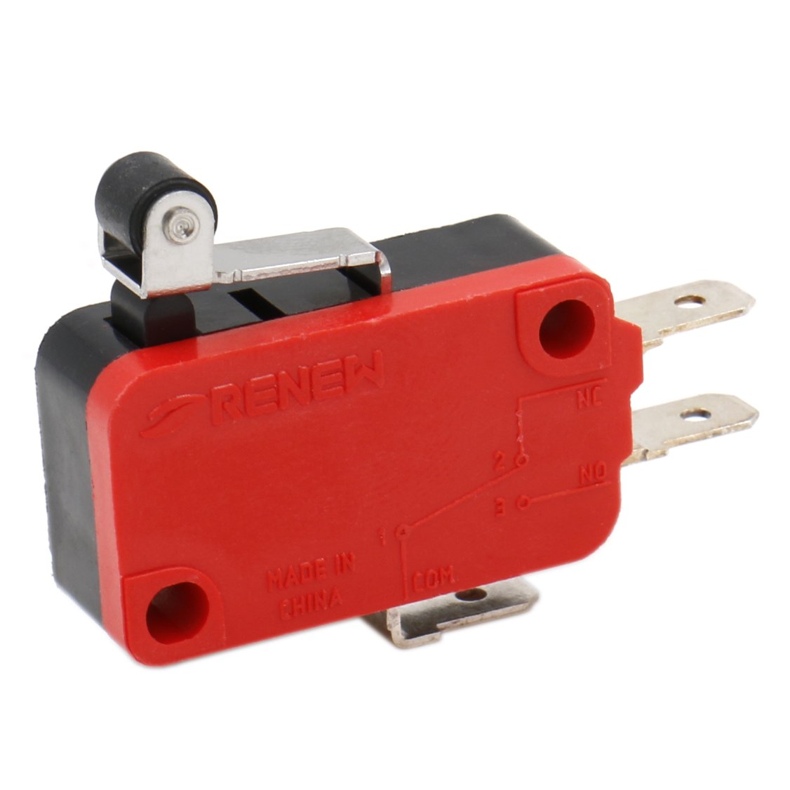 Heschen Micro Switch, V-165-1C25, SPDT, Short Roller Lever, 16A 250VAC, 5PCS, Red - Image 3
