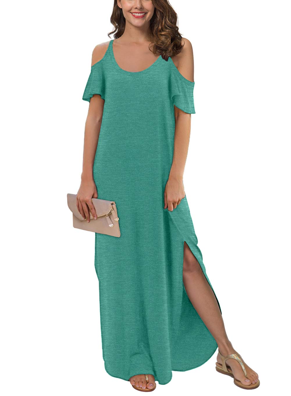 sachin and babi light blue dress Cold Shoulder Maxi Dress - Turquoise main image 0