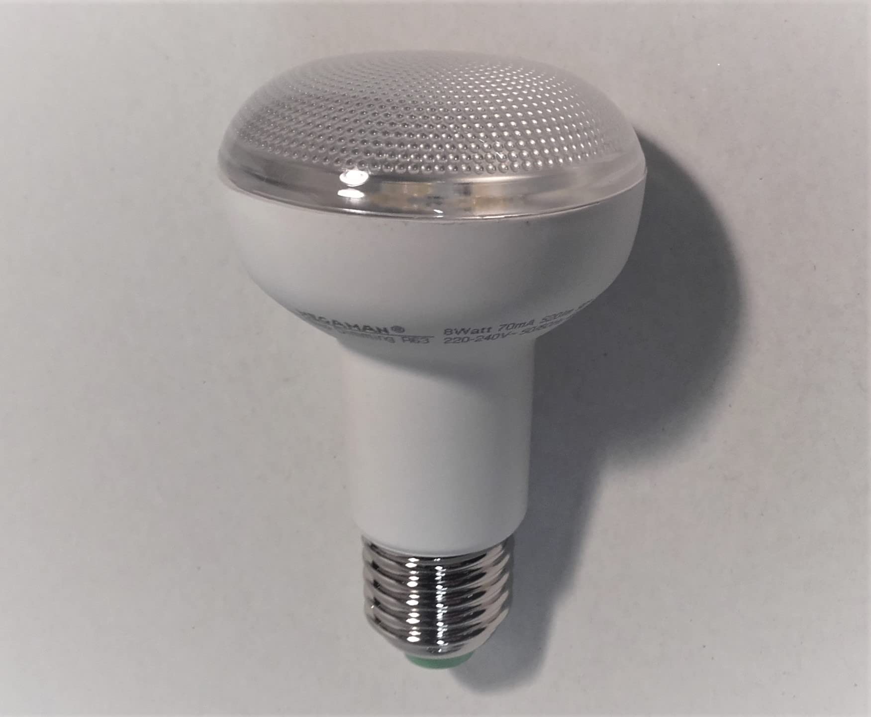 MEGAMAN _ Bulb _ Step DIMMING / R63 / E27 / 3 DIMMING Levels 100 - 60 - 20% / 8W / 600LM / 4000K / 25,000 HRS _MM05227