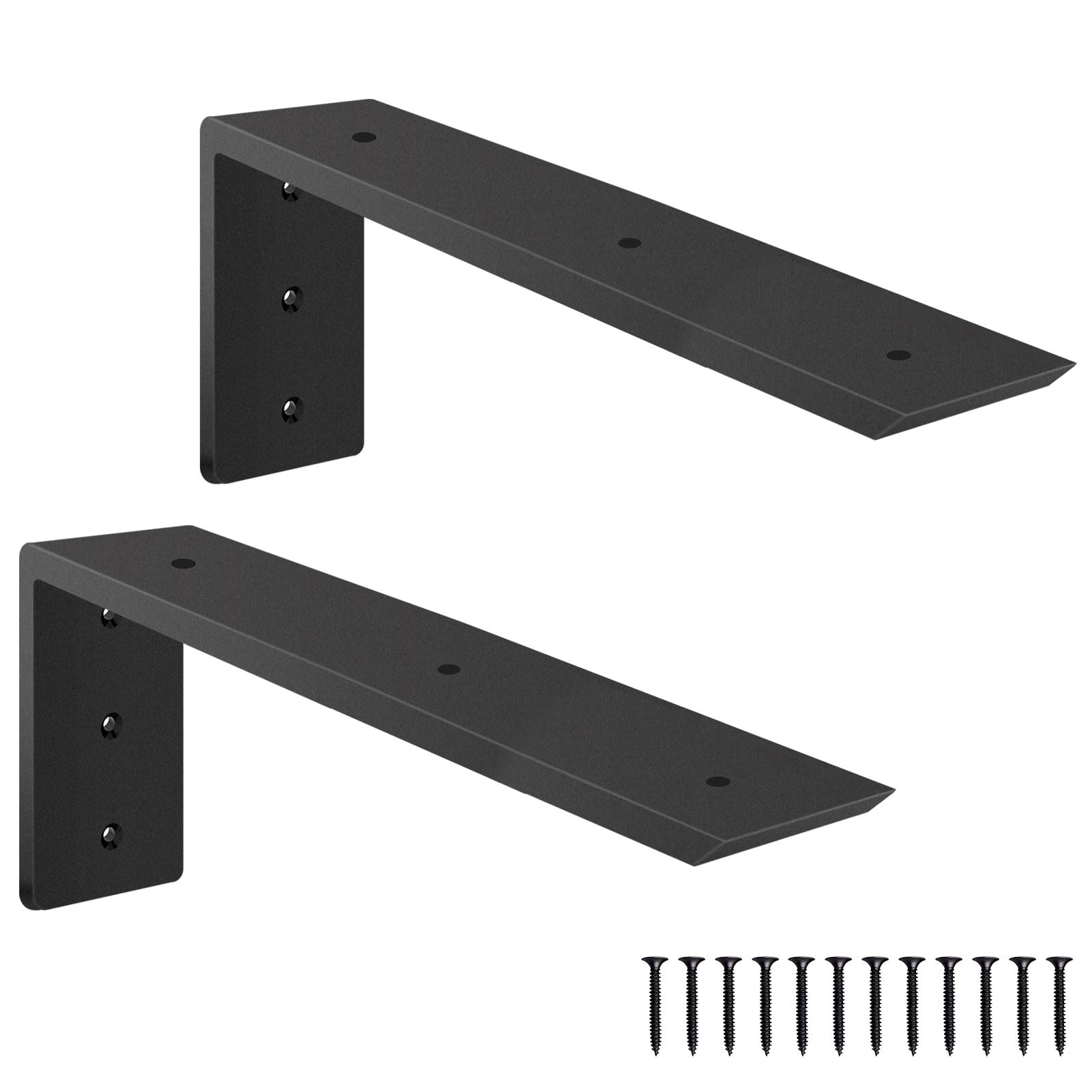 Countertop Support Brackets, Heavy Duty L Shelf Bracket 16'' x 6'' x2.5'' for Granite, Holds up to 300 lbs, L Bracket for Quartz, Granite, Wood, Concrete and Laminate Countertops(2 Pack)