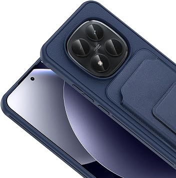 Xiaomi Redmi Note 15 Pro Plus Kılıf Kartlık Bölmeli Darbelere Karşı Koruyucu Silikon Kapak Lacivert