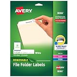 Avery File Folder Labels with Sure Feed, 2/3" x 3-7/16", 750 Printable Labels, Removable, White (8066) – view 1