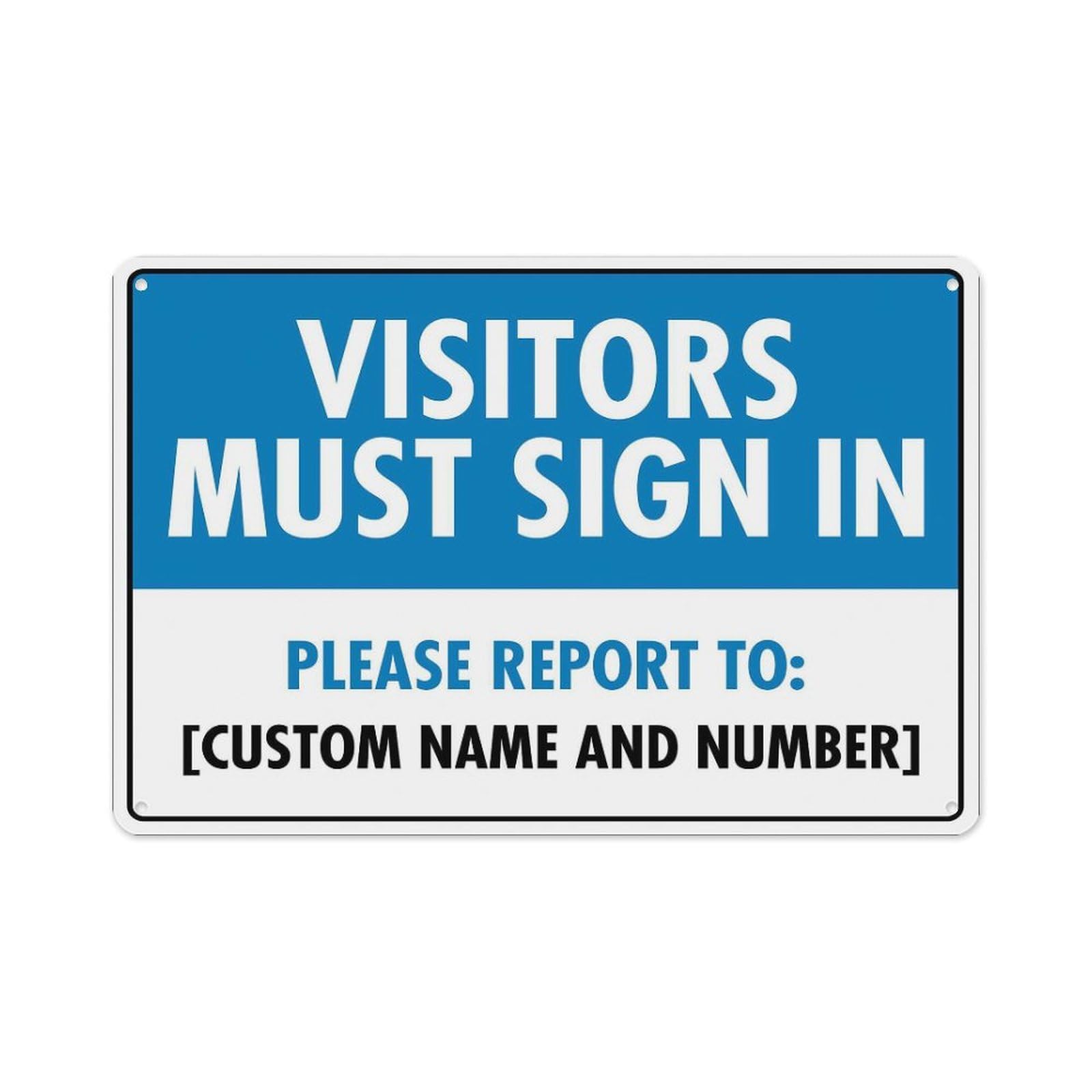 peiyeety Visitors Must Sign Aluminum Tin Warning Signs for Home Outdoor Garden 8X12 Inches