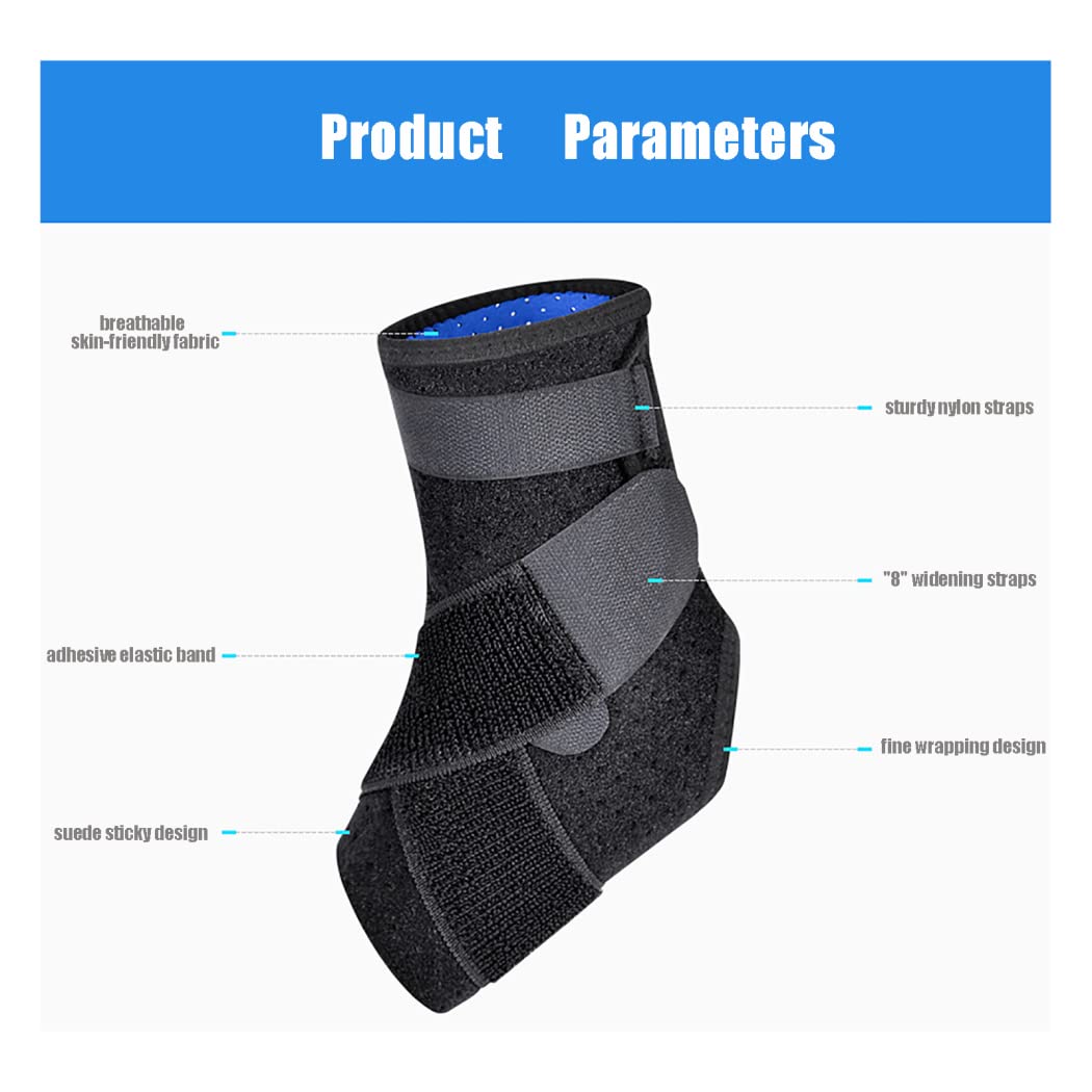 Tobillera - Envoltura ajustable para tobillos débiles y torcidos, daños en los ligamentos, disfunción del tendón tibial posterior, correa elástica para mujeres y hombres,Standard breathable model,M