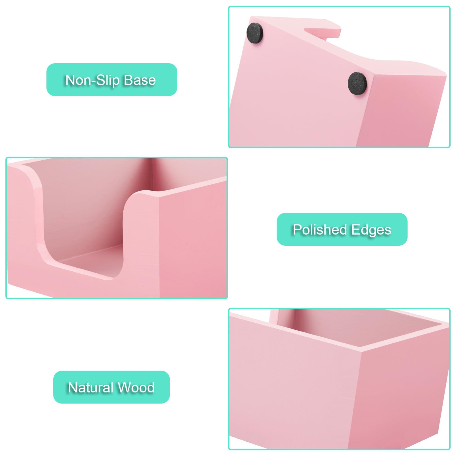 Soporte para notas adhesivas, dispensador de notas de madera para accesorios de escritorio de oficina, soporte autoadhesivo para bloc de notas, organizador dispensador de bloc de notas para