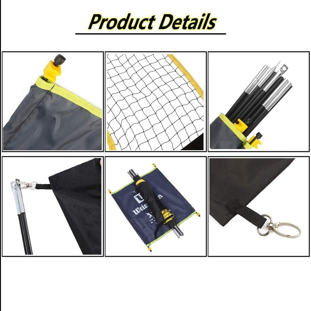 Badminton Net Portable with Stand Carry Bag Folding PortablINWAVE Volleyball Net Easy Setup for Outdoor/Indoor Court, Backyard, No Tools or Stakes Required : Sports & Outdoors