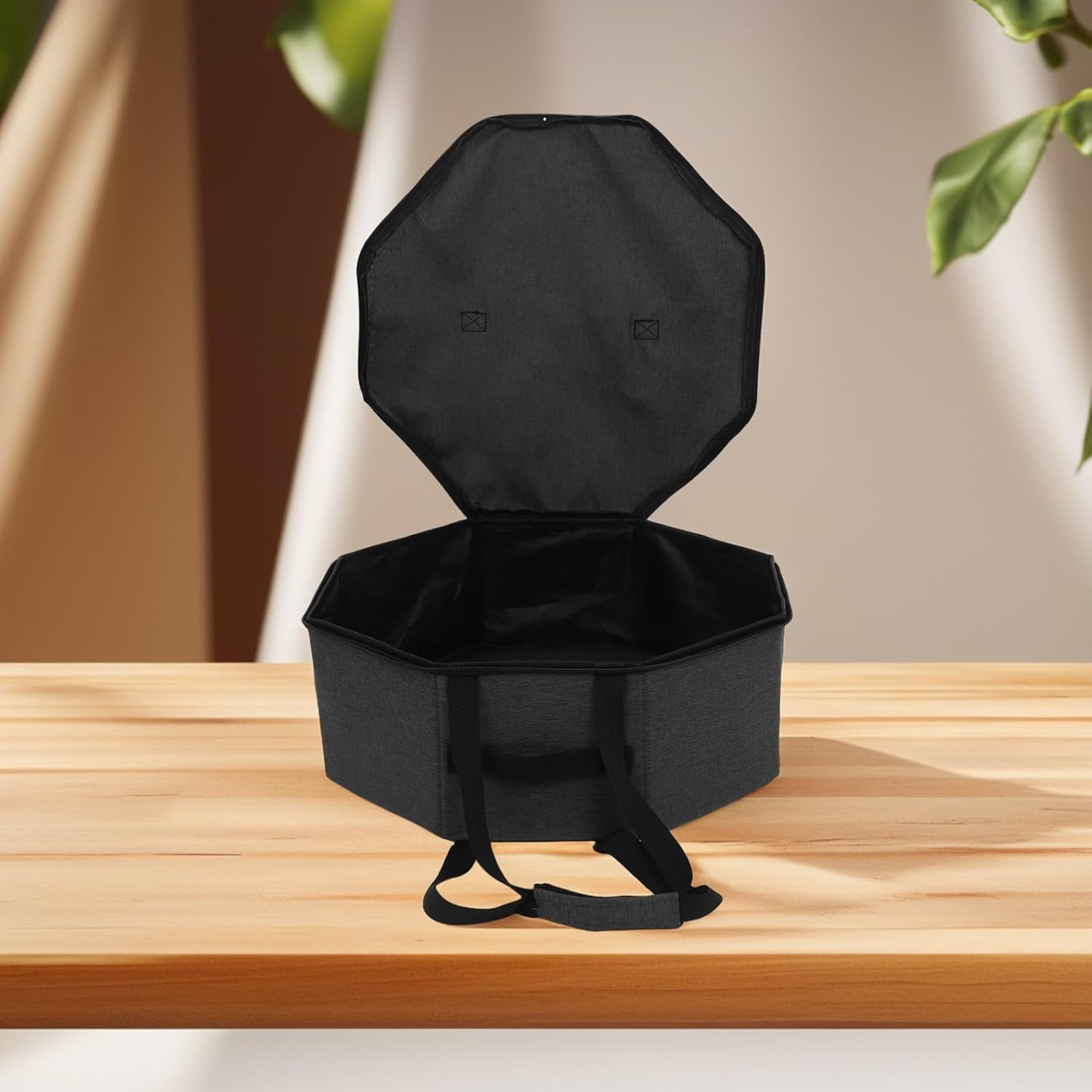 Foldable Cowboy Hat Storage Bag with Handle Large Black Hat Organizer Box for Men and Women Travel Case for Door and Baseball Caps