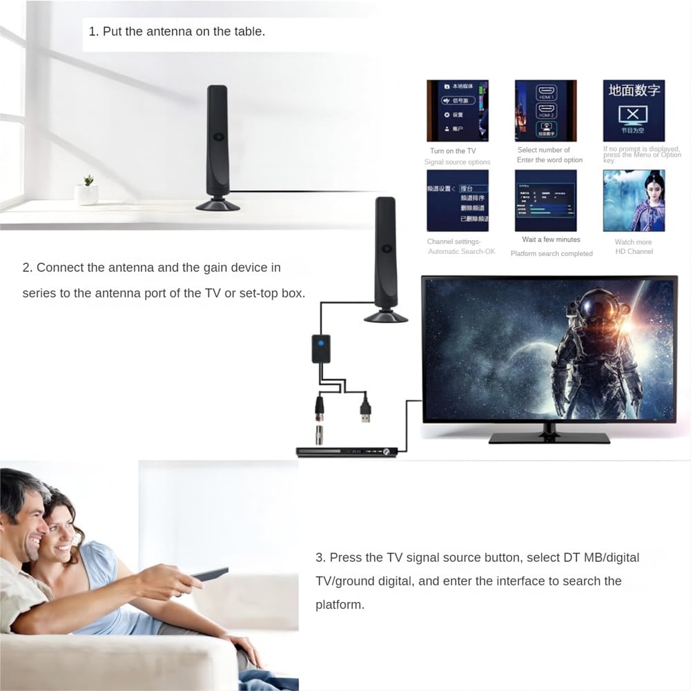 Antenna TV da interno digitale antenna per Smart TV 1080P Televisione per interni ad alta definizione onda terrestre DigitalTV