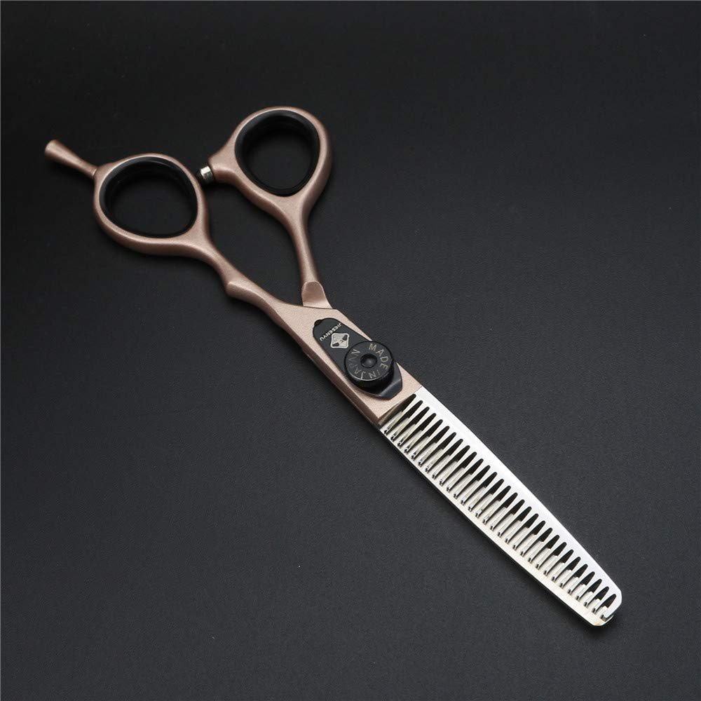 JIESENYU Tijeras de peluquería de 6 pulgadas, oro rosa, tijeras de pelo de letras negras de tornillo de peluquería profesional juego de tijeras de peluquería