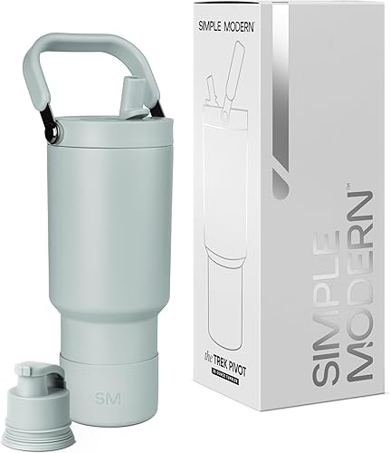Miniatura 47 de Simple Modern Trek Pivot | Vaso con tapa abatible y popote de 30oz con asa | Botella de agua y bota | Popotes y tapas de chupito intercambiables |