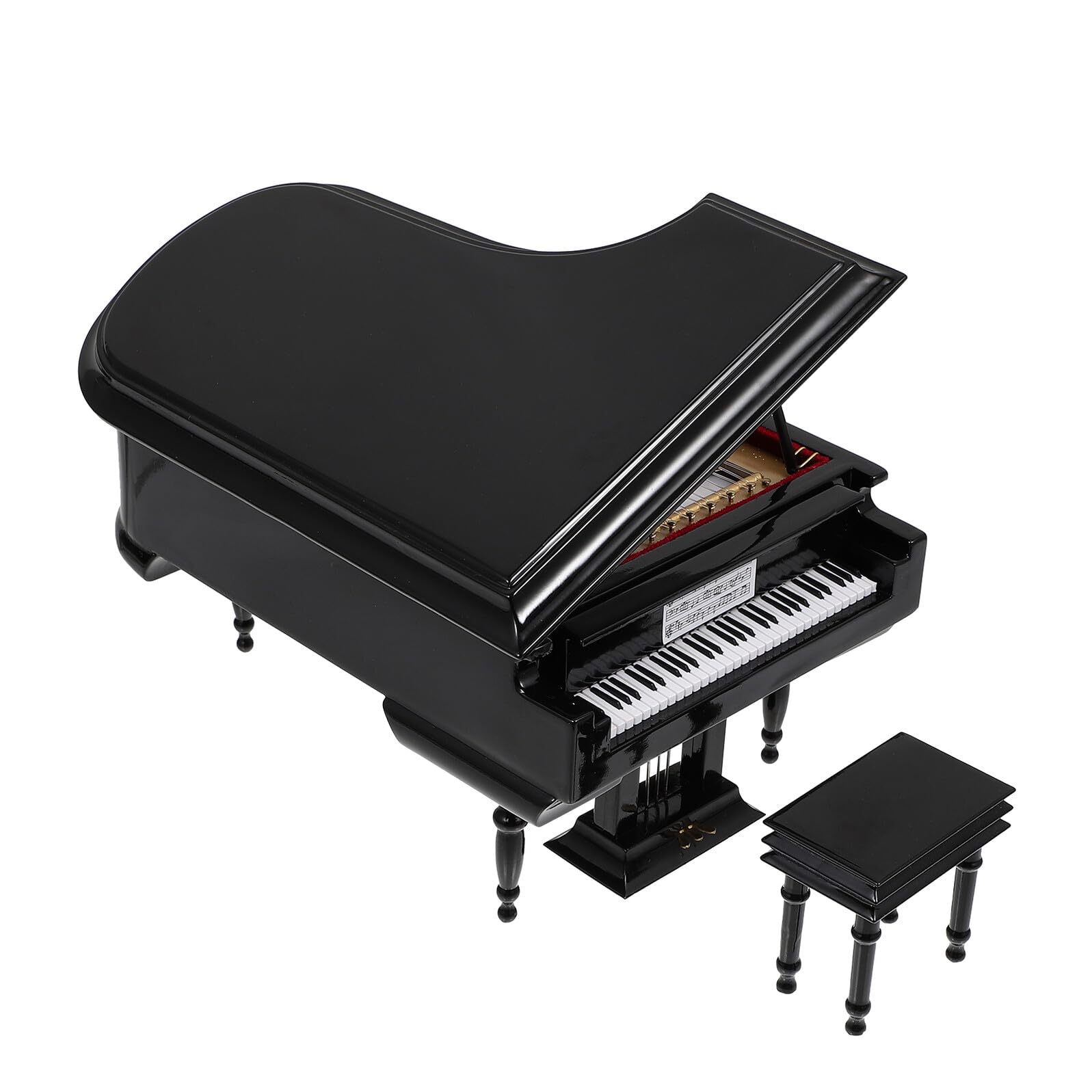 BESPORTBLE Scatola Musicale Mini Pianoforte Portatile in Plastico e Metallo Decorazione da Tavolo Nera, Stile Semplice e Unico, per Regali e Arredamento Palmare