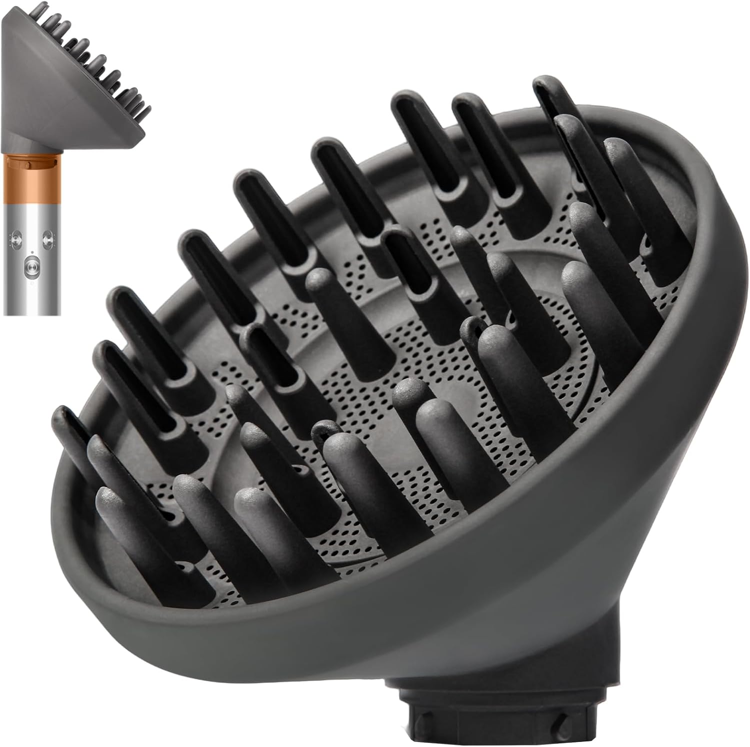 Upgraded Large Diffuser Attachment for Dyson Airwrap Styler HS01/HS05/HS08 – Converts to Hair Dryer, Fast Drying Wave & Curly & Thick, Heat Resistant Nylon Fiber Nozzle Attachments (Grey) Upgraded Large Diffuser Attachment for Dyson Airwrap Styler HS01/HS05/HS08 – Converts to Hair Dryer, Fast Drying Wave & Curly & Thick, Heat Resistant Nylon Fiber Nozzle Attachments (Grey)