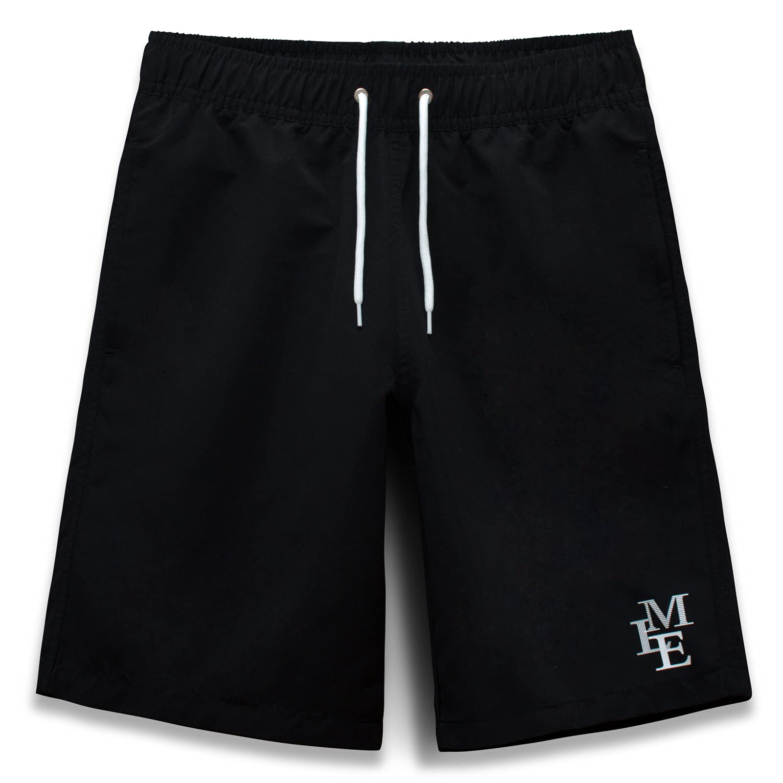Meilonger Boys Black Swimming Shorts Quick Dry Beach Board Trunks Swimwear Bathing Suits Size 6-7,8,10-12,14-16(,10-12)