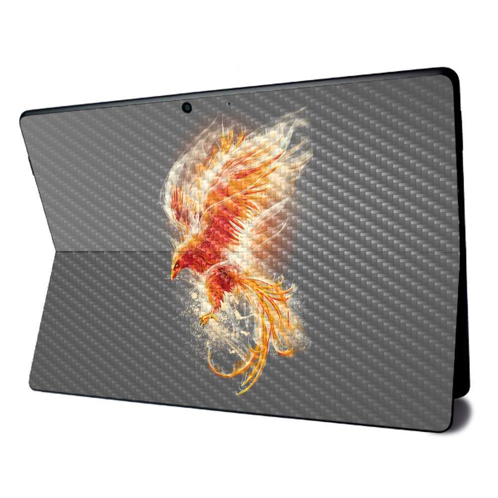 MightySkins Carbon Fiber Skin for Microsoft Surface Pro X - Phoenix | Textured Carbon Fiber Finish | Easy to Apply, Remove, and Change Styles | Made in The USA,Model Number: CF-MISURPRX-Phoenix