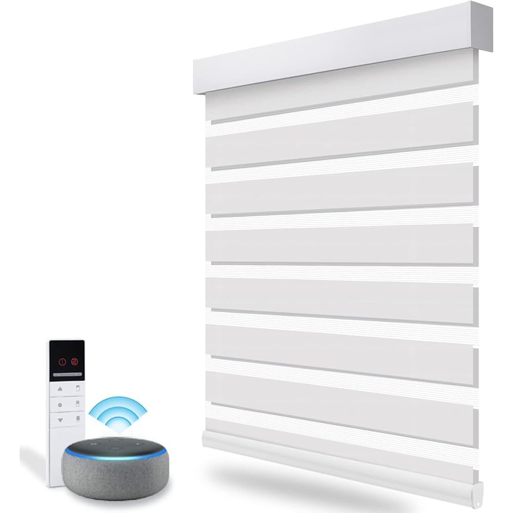 22/mo Finance ACMEART Motorized Zebra Shades with Remote,Dual Layer Automatic Window Blinds