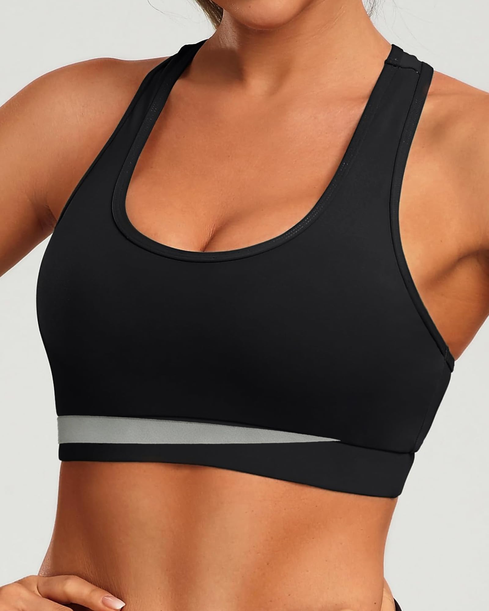 Arogone - Canotta da donna sexy con scollo a V in pizzo, senza maniche - - M