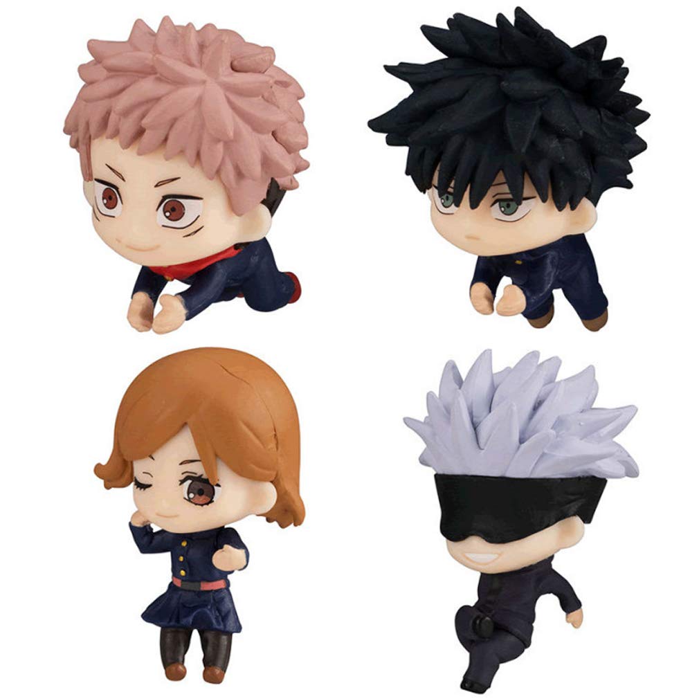 SHOCKTU Anime Figure, Gojo Satoru Itadori Yuji Fushiguro Megumi Figures Cute Cartoon Anime Decorations Action Toys (4 PCS)