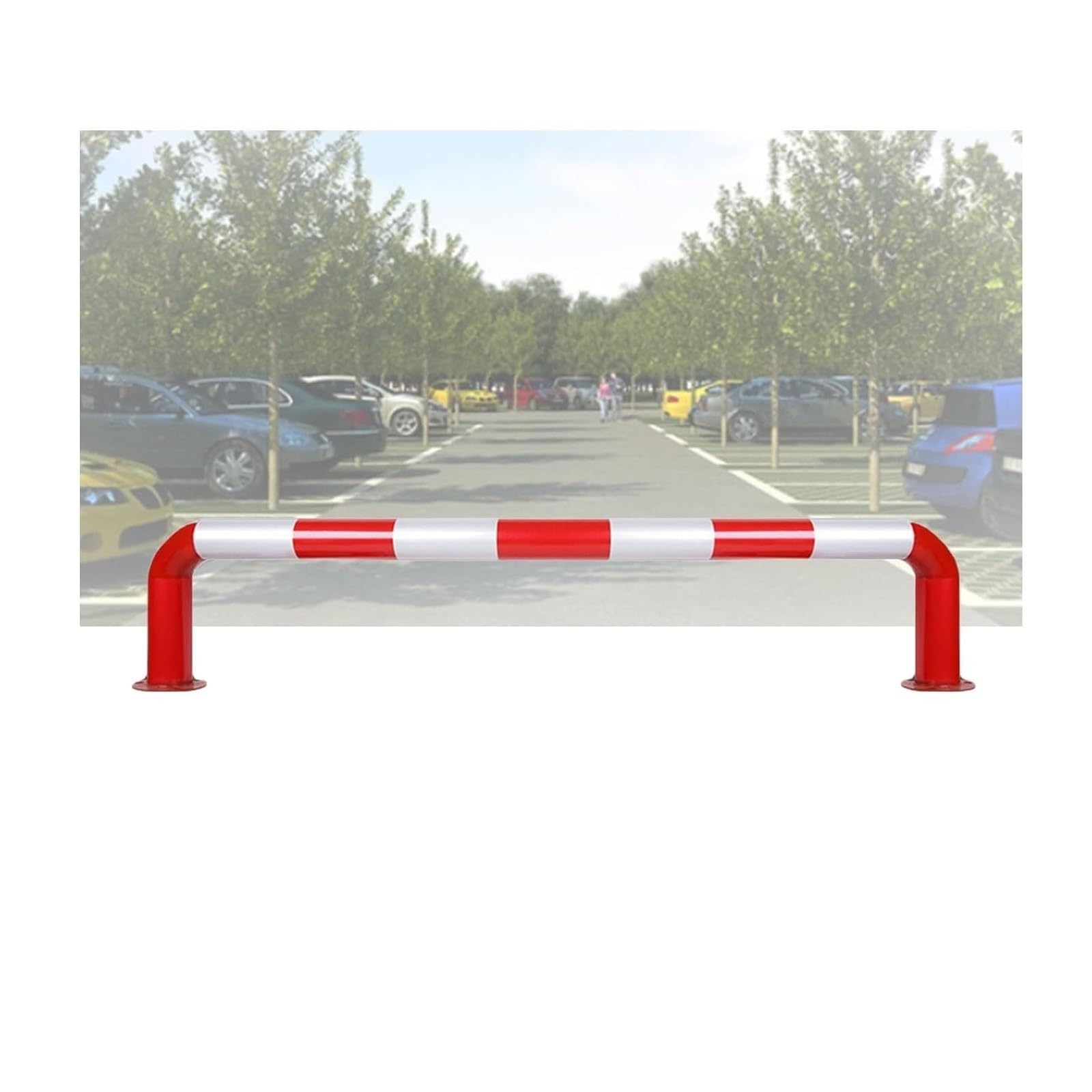 CWCQGH U Shape Security Bollards Driveway Parking Isolation Posts, Steel Warning Bollards For Garage (150x30cm)
