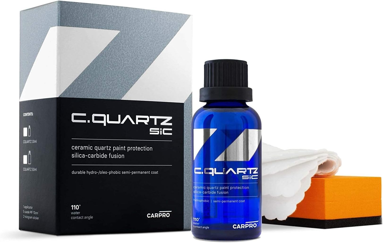 CQUARTZ SiC 30ml Kit - Car Ceramic Coating Finish, Quartz Based Nanotechnology, Bonds to Paint, Glass, Metal and Plastic