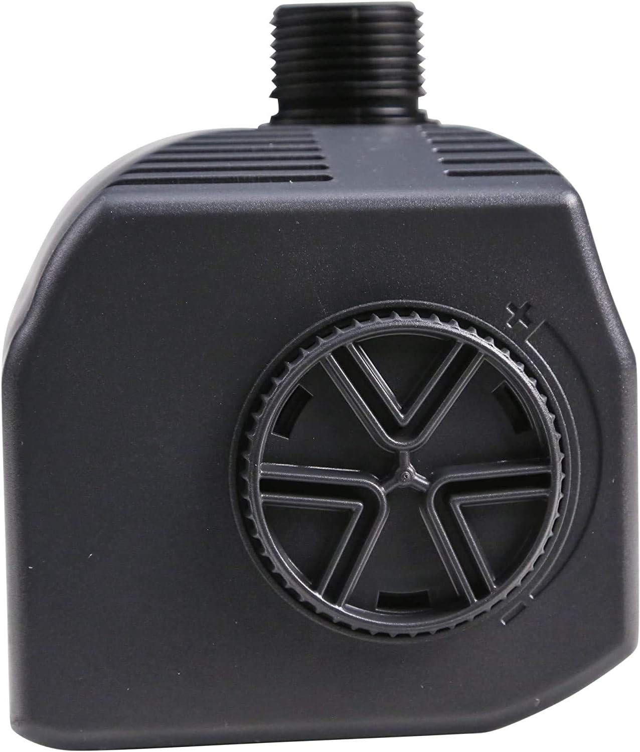 Top view of the SICCE Syncra Pro 7000 pump showing the adjustable flow rate dial on the pre-chamber.