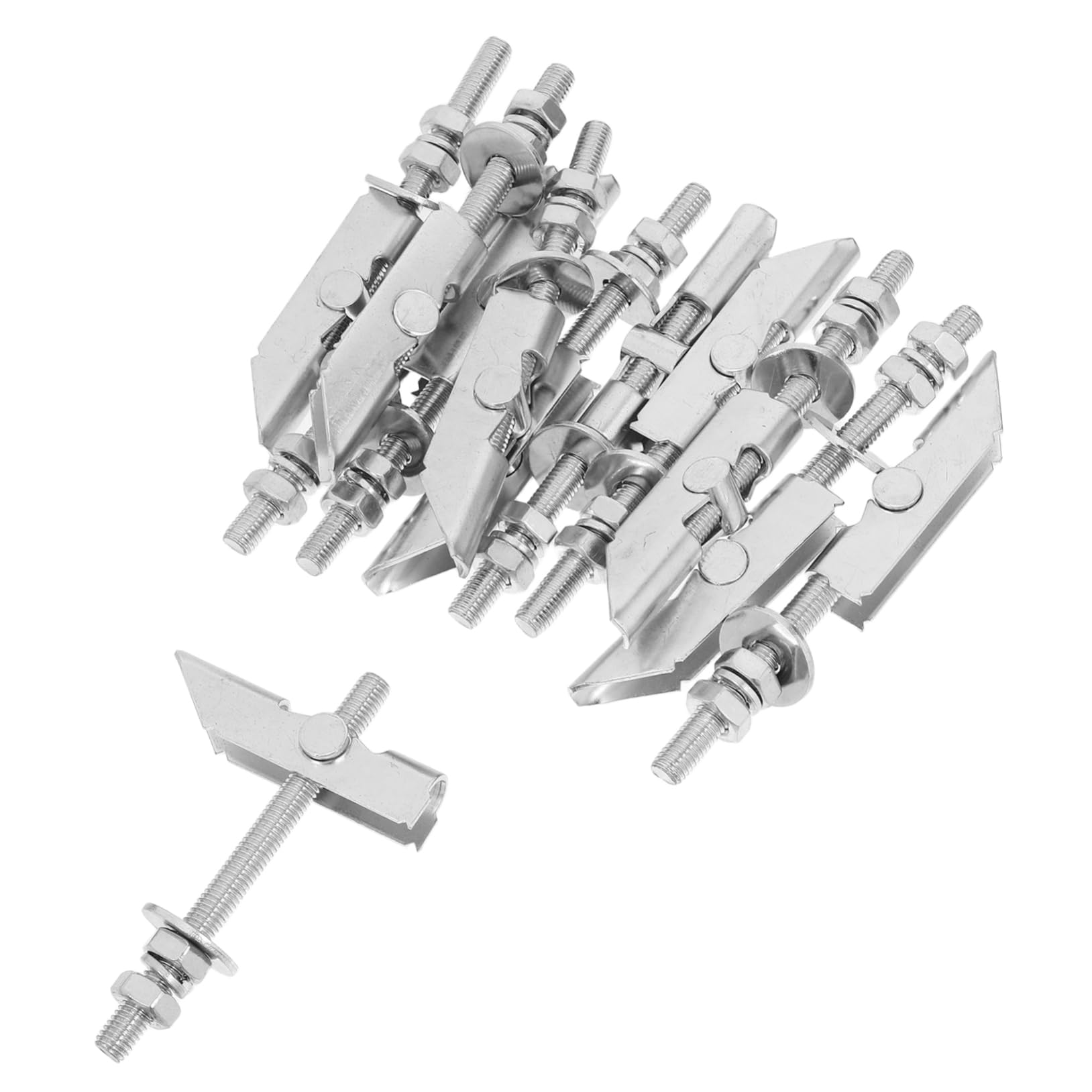 Unomor 12pcs Aircraft Screw Orchid Clip Frame Hanging Anchors Toggle Bolts for Drywall Hollow Wall Toggle Bolts Metal Anchor Assortment Hollow Wall Anchors Carbon Steel Silver