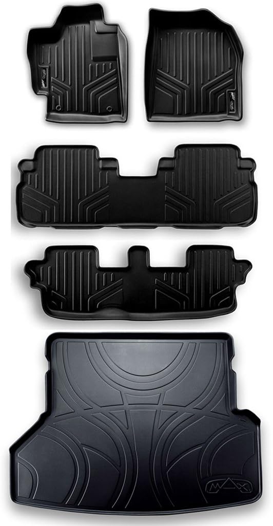 SMARTLINER 3 Row Floor Mats & Cargo Liner Behind 3rd Row Set Compatible with 2021-2025 Cadillac Escalade